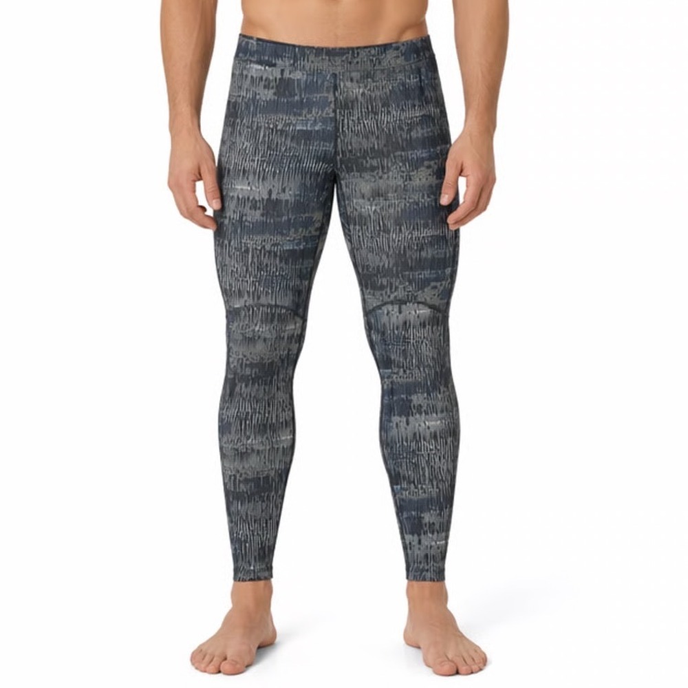 DSG Mens Run Tight XL Digital Stadium Blue Green Athletic Leggings